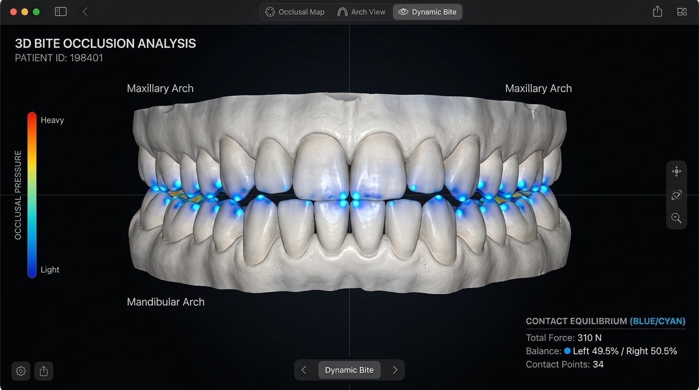 Dental occlusion TMJ bite analysis