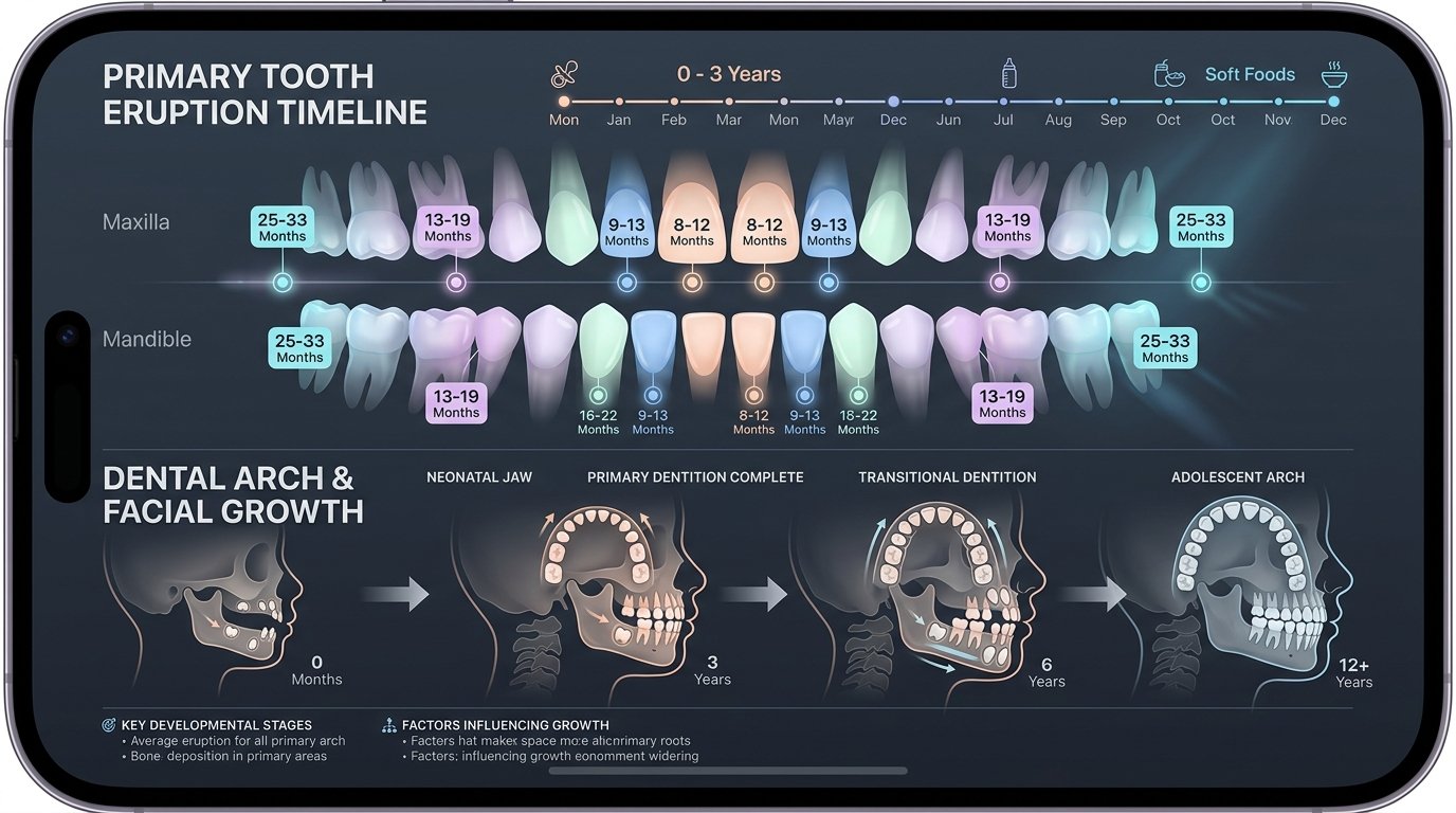 Child dental milestone eruption chart