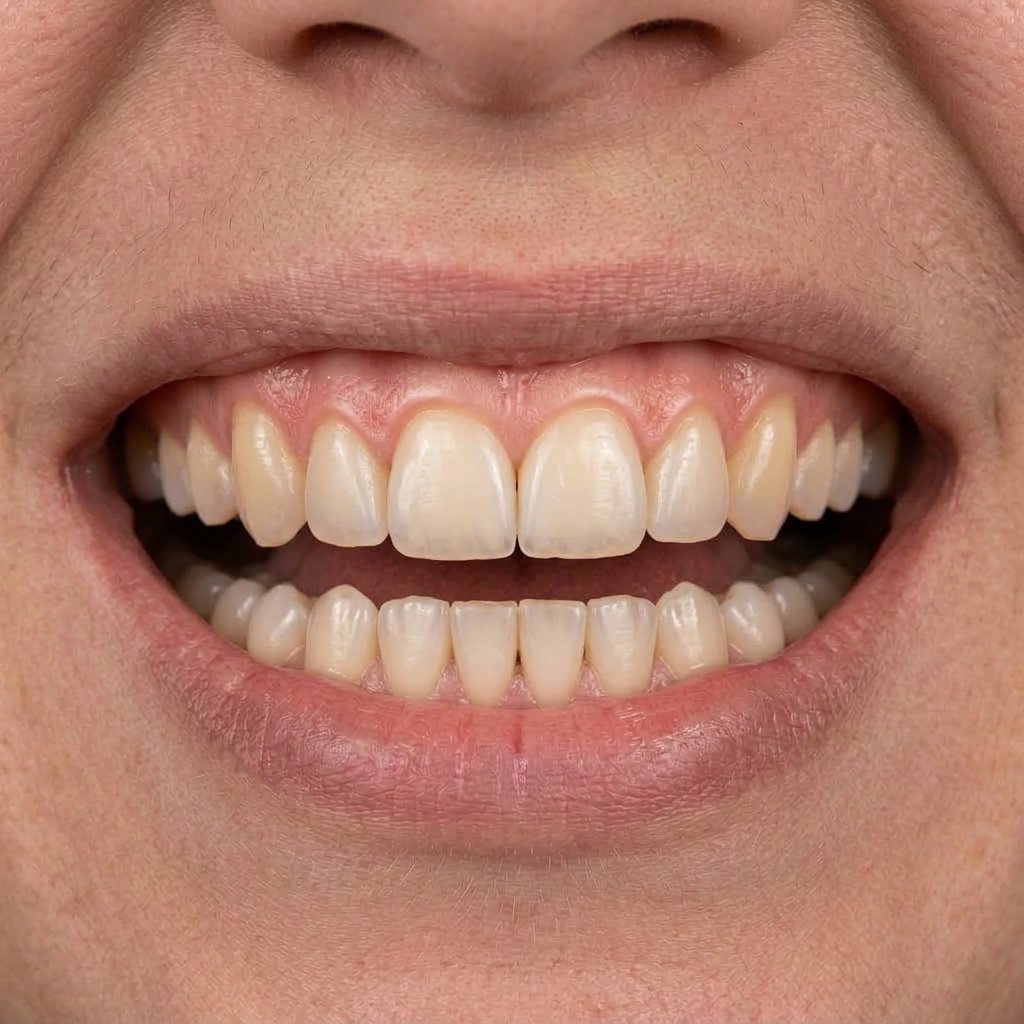 After Treatment - Diastema Spacing Corrected by Veneers